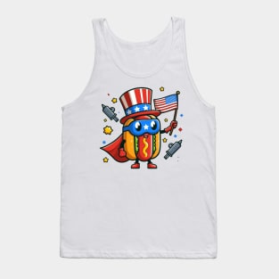 A Whimsical Tribute to American Culture in Cartoon Style Tank Top